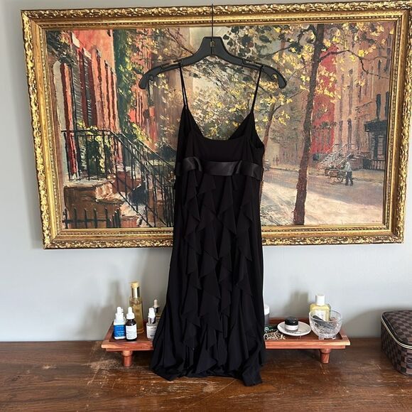 Vintage Y2K Cache Black Ruffled Jersey Mini Dress Size 4  RARE MSRP $225 - Picture 4 of 4